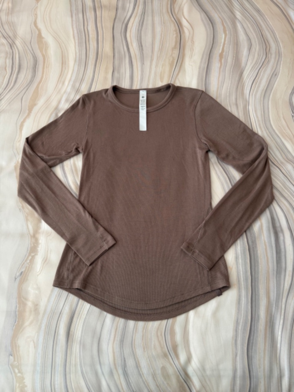 EUC Lululemon Hold Tight Long-Sleeve Shirt Modal Soft Ribbed Brown Size 6 - $68